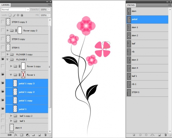 Creation of Flowers: Step 12